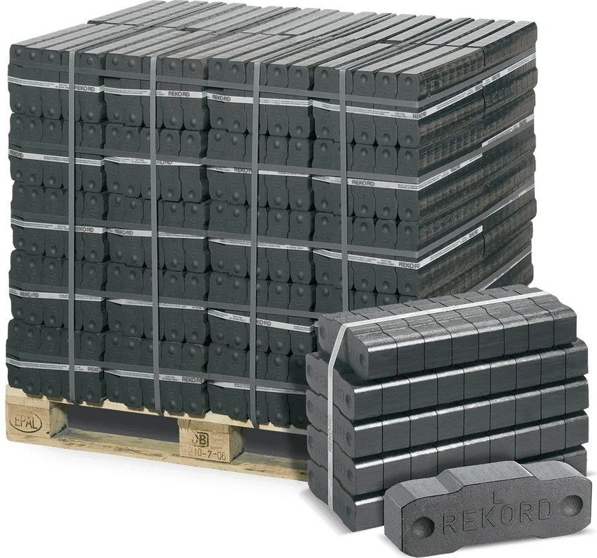 9dde68117a1cbf22769f3f653b6e7037.jpg REKORD® Braunkohlebriketts – 1000 kg Palette (40 x 25 kg) – Bild 1