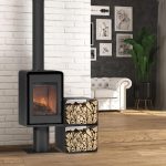 Domino-Holzofen mit Fuß und 2-Stufen-Modul – 8,5 kW